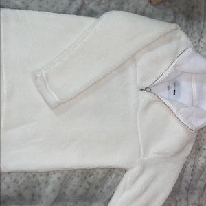 White fashion nova fluffy sweater